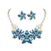 voordelige Sieradensets-Sieradenset Ketting / Oorbellen For Dames Synthetische Diamant Feest Bruiloft Casual Legering Bloem Gouden / Dagelijks