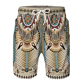 baratos Retro Vintage &amp; Ética-Homens Gráfico Cultura indiana Calção de Banho Bermuda de Surf Shorts de Natação Cintura Média Havaiana Étnico Boho Casual Diário Feriado Com Cordão Cintura elástica Impressão 3D Designer Roupa