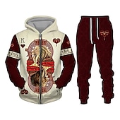 abordables Ensemble de sweatshirt 3d pour hommes-Homme Graphique Lion 2 pièces Ensembles de sweat-shirts 3D Sweat à capuche Survêtement manche longue Pantalon long À capuche Streetwear Basique Occasionnel Sport &amp; Loisir Occasionnel Sports Fermeture