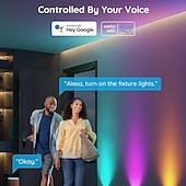 voordelige Slimme lampen-LED Slimme Licht Decoratieve Alexa Tuya Wifi Slimme Muziek Synchroniserende Multikleur Wandlamp Afstandsbediening Stekker