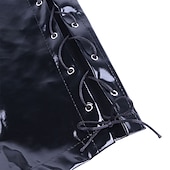 cheap Casual Shorts-Men&#039;s Casual Shorts Faux Leather Shorts Solid Colored Comfort Soft Home Casual Clubwear Sexy Wetlook Black