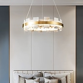 levne Kruhový a kulatý design-led závěsné světlo mramor měděný design kola vozu 60 cm 40w moderní zlatý luxusní lustr domácí hotel restaurace umění osvětlení lampa dekorace závěsné světlo kabel nastavitelný 110-220v