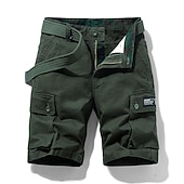 preiswerte Klassiker-Herren Cargo Shorts Kurze Hosen Shorts Kurze Hosen Multi Pocket Gerade geschnitten Bedruckt Einfarbig Komfort tragbar Knielänge Outdoor Täglich Sport Stilvoll Schwarz Blau