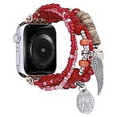 baratos Pulseiras de Apple Watch-Corda trançada artesanal Compatível com Pulseira Apple Watch 38mm 40mm 41mm 42mm 44mm 45mm 49mm Feminino Com Miçangas Boho Contas pulseira de substituição para iwatch Ultra 2 Series 9 8 7 SE 6 5 4 3