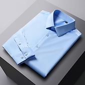 cheap Men&#039;s Dress Shirts-Men&#039;s Dress Shirt Non Iron Shirt Graphic Prints Wedding Outdoor Wine Blue-Green Black White Long Sleeve Turndown Spring &amp;  Fall Clothing Apparel