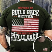 Veterans Day Men's Patriot Patriotic Veteran Graphic Prints National Flag T shirt Casual Style Cotton Short Sleeves Graphic Shirt Black Wine Navy Blue Comfortable Tee Street Vacation Fashion 9