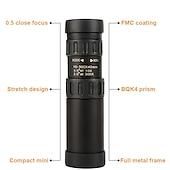 economico Telemetri e telescopi-mini monoculare retrattile 10-300x40mm a lungo raggio con ingrandimento zoom per la caccia di viaggio in campeggio e all&#039;aperto