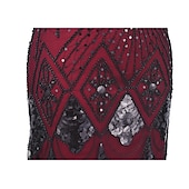 baratos Vestidos dos anos 1920-Conjunto Loucos anos 20 Anos 20 Até o Tornozelo Vestidos Vestido de Festa Roupa com acessórios Mangas curtas O Grande Gatsby Tamanhos Grandes Convidado do casamento Franjas Franjas Decote V Fantasia