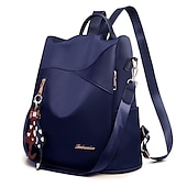 abordables Sacs à dos de Collège-Femme sac à dos Sac d&#039;Ecole Cartable sac à dos Extérieur du quotidien Couleur unie Oxford Ajustable Etanche Pendentif Noir Rouge Bleu