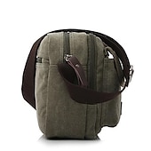 billige Herrevesker-vintage lerret crossbody messenger bag for menn, skulderveske med flere lommer med skinndetaljer for reise og fritidsbruk