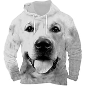 economico Stampa animale-Per uomo Cane Stampe Grafiche Felpa con Cappuccio Felpe con cappuccio Felpa Streetwear Designer Manica Lunga Con Cappuccio Quotidiano Sportivo Nero Rosso Stampato Primavera &amp; Autunno progettista