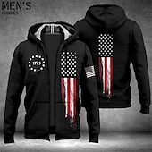 Men's Graphic Prints National Flag Hoodie Hoodies Sweatshirt Streetwear Designer Long Sleeve Hooded Sports & Outdoor Daily Sports Red Gray Zipper Print Spring &  Fall Designer4