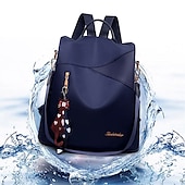 abordables Sacs à dos de Collège-Femme sac à dos Sac d&#039;Ecole Cartable sac à dos Extérieur du quotidien Couleur unie Oxford Ajustable Etanche Pendentif Noir Rouge Bleu