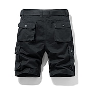preiswerte Klassiker-Herren Cargo Shorts Kurze Hosen Shorts Kurze Hosen Multi Pocket Gerade geschnitten Bedruckt Einfarbig Komfort tragbar Knielänge Outdoor Täglich Sport Stilvoll Schwarz Blau