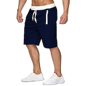 cheap Sweat Shorts-Men&#039;s Athletic Shorts Active Shorts Sweat Shorts Pocket Drawstring Solid Colored Comfort Wearable Knee Length Outdoor Daily Streetwear Casual Black Wine Micro-elastic