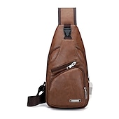 levne Pánské tašky-hnědá kožená crossbody kabelka s několika kapsami na zip pro muže