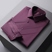 cheap Men&#039;s Dress Shirts-Men&#039;s Dress Shirt Non Iron Shirt Graphic Prints Wedding Outdoor Wine Blue-Green Black White Long Sleeve Turndown Spring &amp;  Fall Clothing Apparel