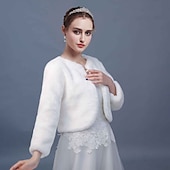 ieftine Bolerouri din Blană-Manșon Lung Paltoane / Jachete Blană Artificială Nuntă / Petrecere / Seara Șal de Damă Cu Despicare