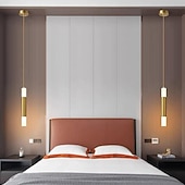 voordelige Cilinderontwerp-led hanglampen 2-lichts modern keukeneiland dimbaar led modern zwart goud mini hanglamp, slaapkamer nachtkastje zwart kleine hanglamp