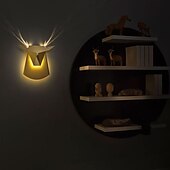 baratos Candeeiros de Parede de Embutir-Lâmpadas de parede led arandelas origami cabeça de veado decorativo led branco latão preto fosco alumínio luz de parede para quarto de crianças sala de estar quarto sala de estudo escritório 110-240 v