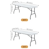 preiswerte Abdeckungen für Gartenmöbel-Stretch-Spandex-Tischdecke für Standard-Klapptische - universeller rechteckiger Tischdeckenschutz für Hochzeit, Bankett und Party