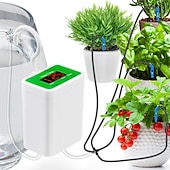 cheap Watering &amp; Irrigation-Automatic Watering System USB Power Automatic Drip Irrigation Kit 8 Drop Arrow Holiday Plant Watering Devices for Indoor Potted Plants LED Display DIY Automatic Plant Waterer Gift for Gardening Lovers