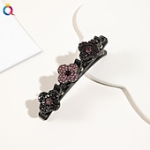 economico Accessori per acconciature-fermagli per capelli intrecciati in pietra di cristallo parkling con 3 piccoli fermagli fermaglio a becco d&#039;anatra a forma di perla fermaglio per capelli intrecciato con strass per donne/ragazze