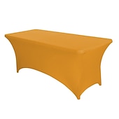 preiswerte Abdeckungen für Gartenmöbel-Stretch-Spandex-Tischdecke für Standard-Klapptische - universeller rechteckiger Tischdeckenschutz für Hochzeit, Bankett und Party