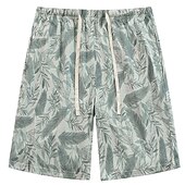 billige Sleep Bottom-Herre lounge Pysjamashorts Dyr Grafiske trykk Fritid Komfort Hjem Daglig Seng Bomull Pustende Myk Elastisk midje Sommer Vår Sjøblå Svart
