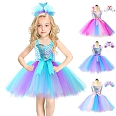 preiswerte Kostüme für Mädchen-Meerjungfrau Meerjungfrau Ariel Aqua Princess Blumenmädchenkleid Themenparty-Kostüm Tüllkleider Cosplay for Mädchen Kinder Karneval Maskerade Hochzeit Hochzeitsgast