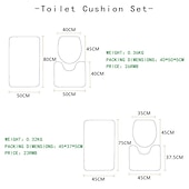 preiswerte 3PC-Badteppich-Mattenset-3er-Set Badematten, rutschfeste Badezimmermatte, U-förmiger Konturenteppich&amp;amp;Toilettendeckelbezug, Badematte mit Marmorstruktur, rutschfest&amp;amp;weicher, saugfähiger Polyesterteppich