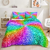 economico Set copripiumino-biancheria da letto 3d copripiumino con stampa arcobaleno set di biancheria da letto copripiumino con 1 copripiumino o copripiumino stampato ， 1 foglio ， 2 federe per letto matrimoniale / regina / re