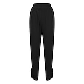 preiswerte Schlichte Hose aus Baumwollleinen-Damenhose aus Baumwollleinen mit Seitentaschen, weites Bein, locker lässig, Sommer, Herbst, Weiß, Hellblau, S, 2XL