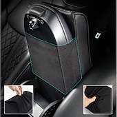 cheap Car Headrests&amp;Waist Cushions-1 Pcs Wave Embroider PU Leather Car Armrest Mat Center Console Arm Rest Protection Cushion Auto Armrests Storage Box Cover Pad