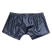 cheap Casual Shorts-Men&#039;s Casual Shorts Faux Leather Shorts Solid Colored Comfort Soft Home Casual Clubwear Sexy Black