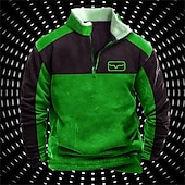 voordelige Vintage Etnische Hoodies-Voor heren Grafisch Kleurenblok Trui met capuchon Hoodies Sweatshirt Sweatshirt met rits Lange mouw Sweatshirt met capuchon Halve rits Streetwear 3D-afdrukken Sport &amp; Outdoor Casual Dagelijks Rood