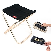 cheap Camping Furniture-Ultralight Camping Stool Collapsible Stool Portable Folding Stool for Adults Fishing Outdoor Hiking Gardening Backpacking Travelling Walking with Carry Bag,Metallic