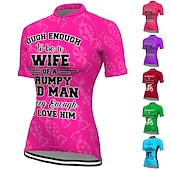 abordables Maillots pour femmes-Femmes Maillot de cyclisme Graphique Drôle Manche Courte Cyclisme Maillot Top avec 3 poches arrière VTT Vélo tout terrain Cyclisme sur route Séchage Rapide Bandes réfléchissantes Poche Arrière