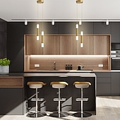 voordelige Cilinderontwerp-led hanglampen 2-lichts modern keukeneiland dimbaar led modern zwart goud mini hanglamp, slaapkamer nachtkastje zwart kleine hanglamp