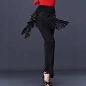 abordables Ropa de baile latino-baile latino baile de salón pantalones con flecos borla fruncido color puro mujer entrenamiento de rendimiento poliéster alto
