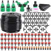 cheap Watering &amp; Irrigation-Garden Irrigation System 164FT 200 Pack Drip Irrigation Kit 1/4&quot; Blank Distribution Tubing Watering Drip Kit Automatic Irrigation Equipment for Garden Greenhouse, Flower Bed,Patio,Lawn