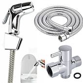 cheap Bidet Faucets-Handheld Toilet Bidet Sprayer Set Kit Stainless Steel Hand Bidet Faucet for Bathroom Handheld Shower Head Nozzle Hose Set Toilet Sprinkler Docking Hand Shower Head Handheld Toilet Sprayer Accessories