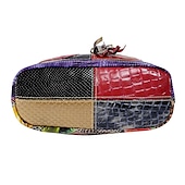 economico Borse a Tracolla-borsa a tracolla in pelle patchwork colorata da donna - borsa in stile bohémien con accenti floreali