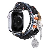 baratos Pulseiras de Apple Watch-Corda trançada artesanal Compatível com Pulseira Apple Watch 38mm 40mm 41mm 42mm 44mm 45mm 49mm Feminino Com Miçangas Boho Contas pulseira de substituição para iwatch Ultra 2 Series 9 8 7 SE 6 5 4 3