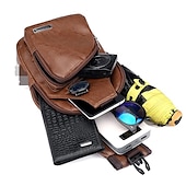 levne Pánské tašky-hnědá kožená crossbody kabelka s několika kapsami na zip pro muže
