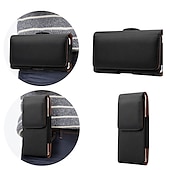 cheap Universal Phone Bags-Leather Phone Belt Case 7.2/6.5/6.2/5.2&#039;&#039; Waist Bag Magnetic Vertical Phone Case for iPhone 14 Pro Max 13 12 11 Pouch Cover Belt Clip