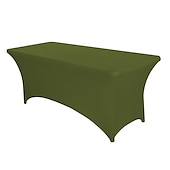 preiswerte Abdeckungen für Gartenmöbel-Stretch-Spandex-Tischdecke für Standard-Klapptische - universeller rechteckiger Tischdeckenschutz für Hochzeit, Bankett und Party