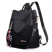 abordables Sacs à dos de Collège-Femme sac à dos Sac d&#039;Ecole Cartable sac à dos Extérieur du quotidien Couleur unie Oxford Ajustable Etanche Pendentif Noir Rouge Bleu