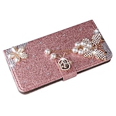 baratos Capa Samsung-telefone Capinha Para Samsung Galaxy S23 S22 S21 S20 Plus Ultra A54 A34 A14 A73 A53 A33 nota 20 10 S25 Ultra Capa para Cartão Wallet Com Strass Slots de suporte de cartão Virar Magnético Brilho