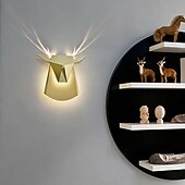 baratos Candeeiros de Parede de Embutir-Lâmpadas de parede led arandelas origami cabeça de veado decorativo led branco latão preto fosco alumínio luz de parede para quarto de crianças sala de estar quarto sala de estudo escritório 110-240 v